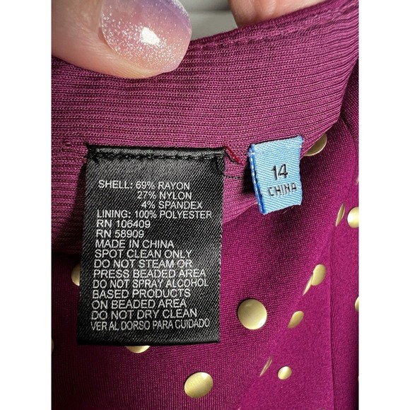 Antonio Melani Studded Stretch Pencil Skirt Women's Size 14 Raspberry NWT - Picture 9 of 10